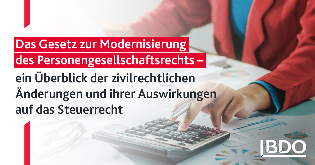 Das Gesetz Zur Modernisierung Des Personengesellschaftsrechts – Ein ...