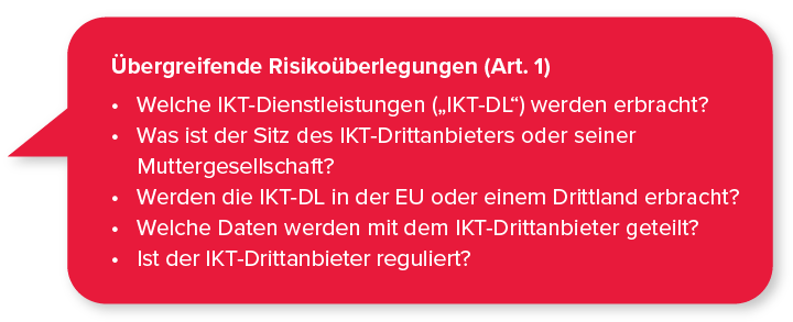 Übergreifende Risikoüberlegungen