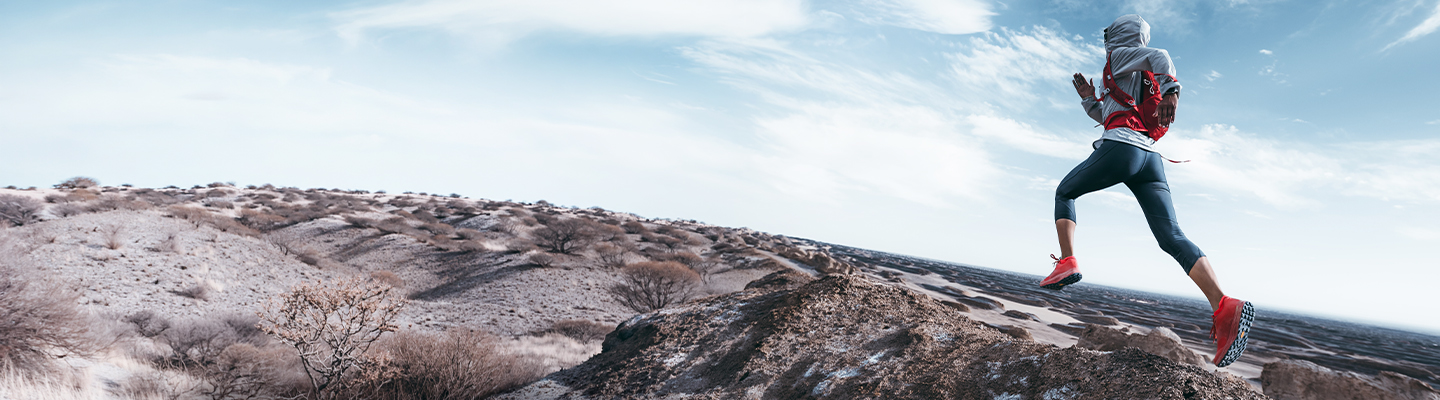 person running in desert